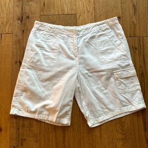 J Jill white cotton Bermuda shorts. Size 14